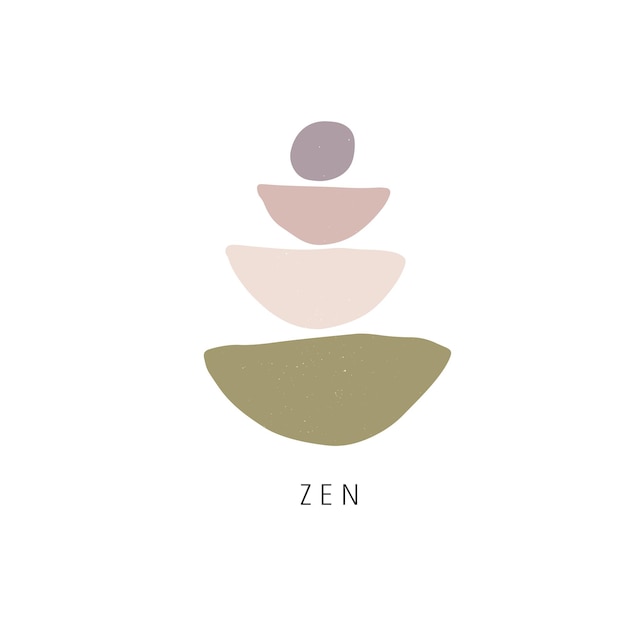 Vector zen stenen platte vectorillustratie creatieve geometrische vorm kiezelpiramide