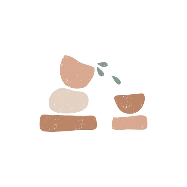 Vector zen stones flat vector illustration creative geometric shape pebble