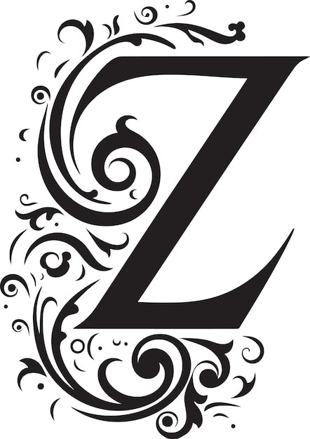 Vector zenith elegance refined font z vector art zealous patterns intense letter z decor vector