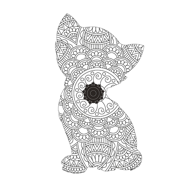 Zentangle кошка мандала раскраска для взрослых рождественская кошка цветочные животные антистресс раскраска