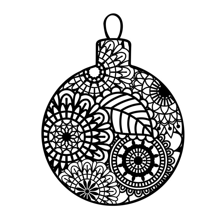 Zentangle kerst decor geïsoleerd op een witte achtergrond