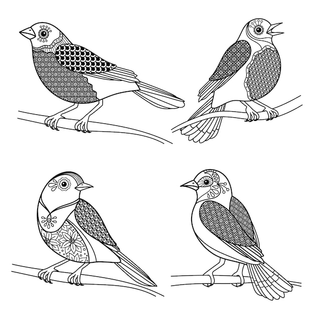 Zentangle vogels