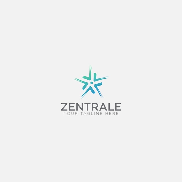Zentrale logo design with arrow like star