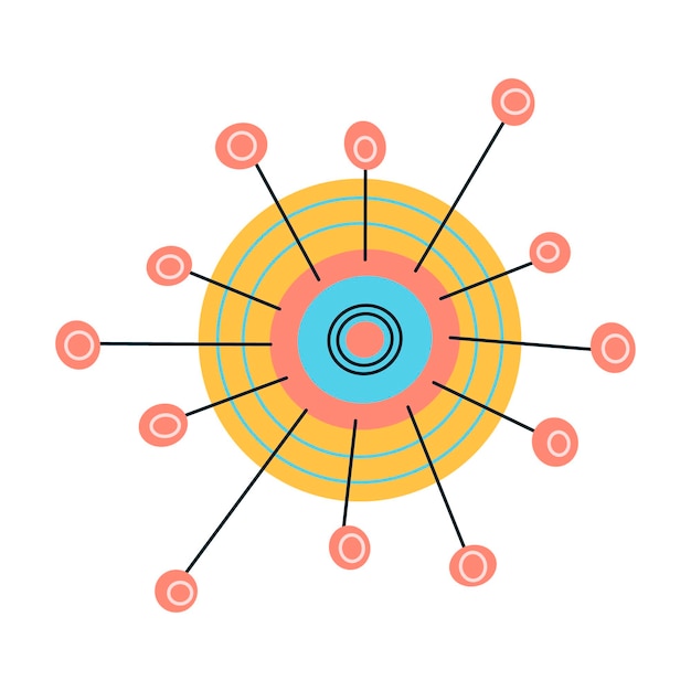 Vector zenuwcel vectorillustratie kunstmatig neuraal netwerk technologie wetenschap cloud computing ai biologie systeem