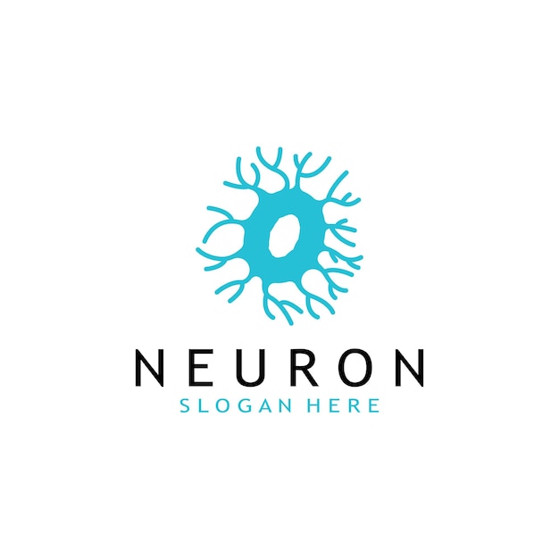 Zenuwcellogo of neuronlogo met vectorsjabloon