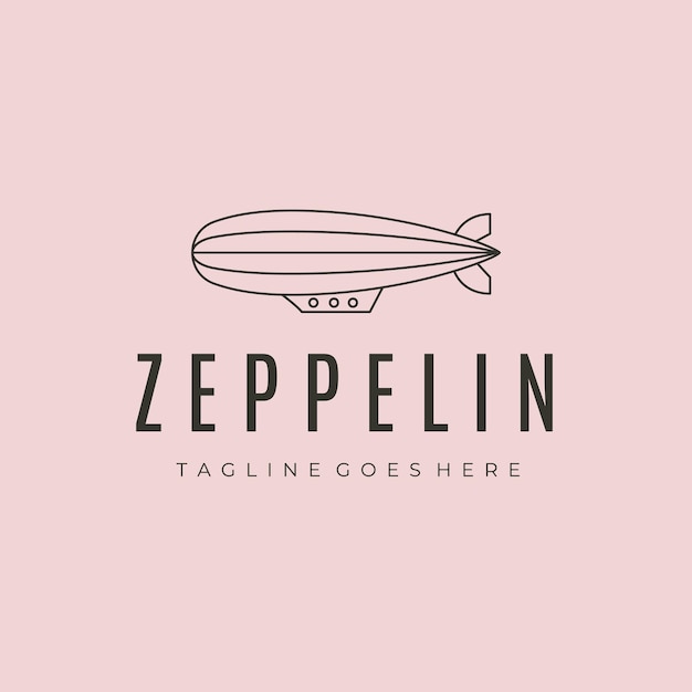 Zeppelin air line art logo vector symbol illustration design