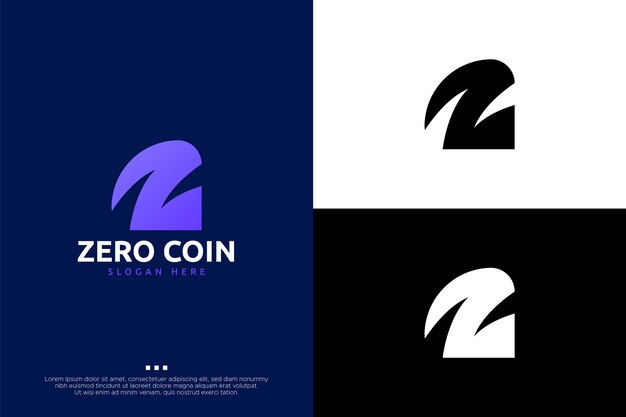 Zero coin logo design template