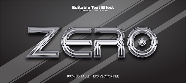 Vector zero editable text effect in modern trend style