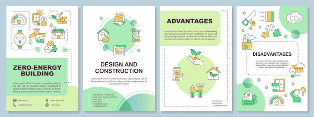 Modello di brochure verde edificio a emissioni zero