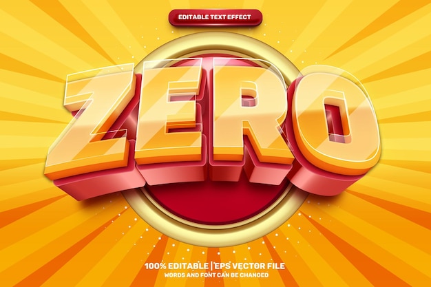 Zero hero 3d editable text effect