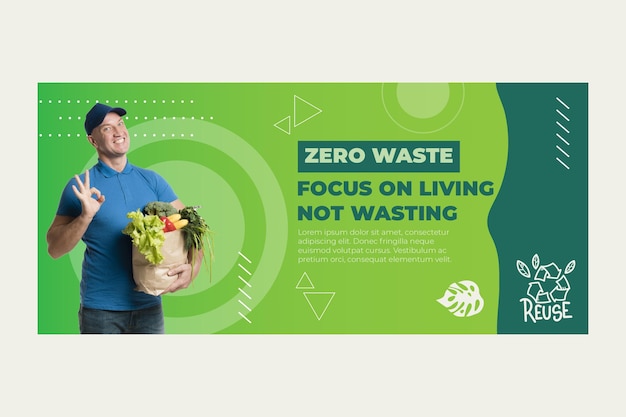 Zero waste banner template