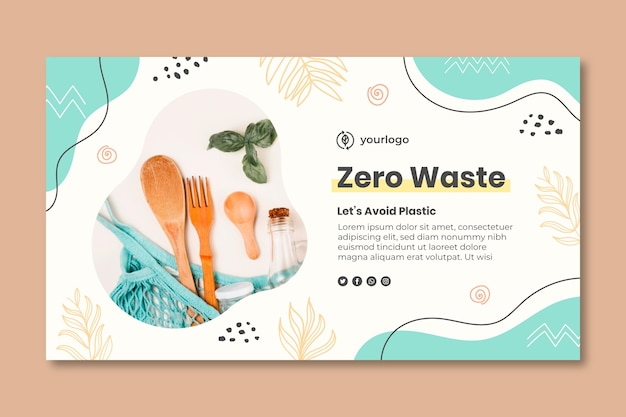 Vector zero waste banner template