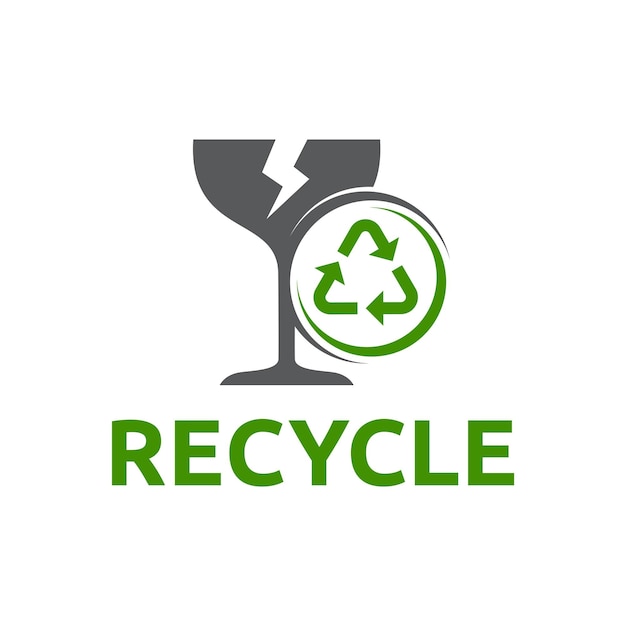 Zero waste campaign logo design glass recycle