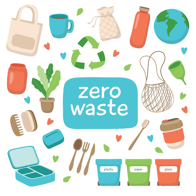 Vector zero waste concept