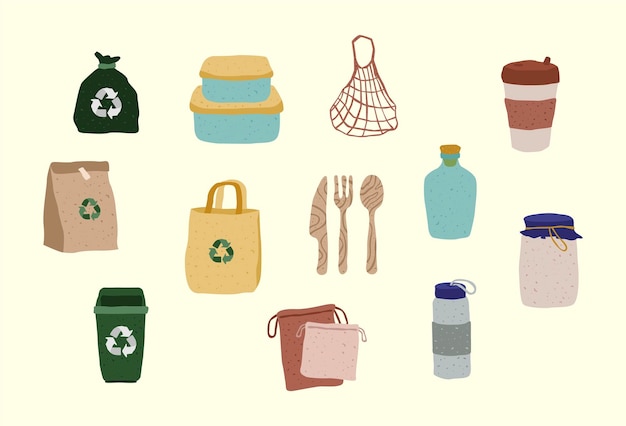 Элемент zero waste в плоском дизайне