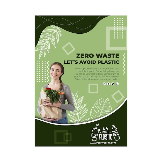 Vector zero waste flyer-sjabloon