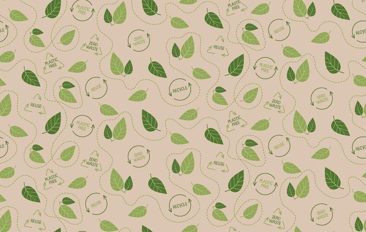 वेक्टर zero waste and plastic free concepts seamless pattern