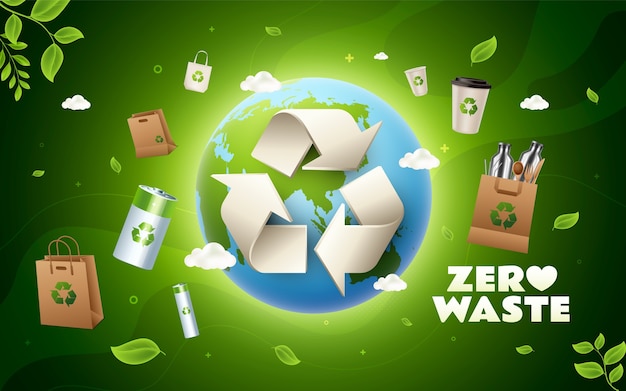 zero waste and recycling concept