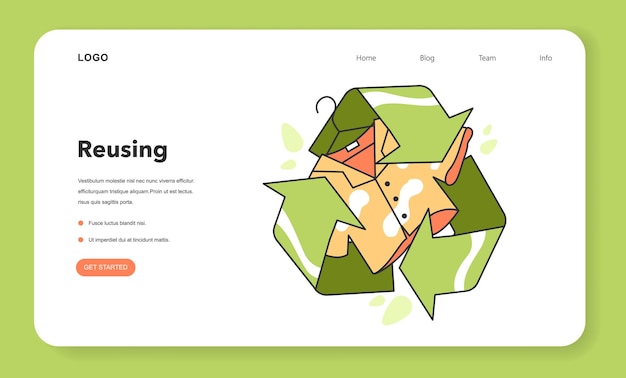 Zero waste web banner or landing page Upcycling or reuse