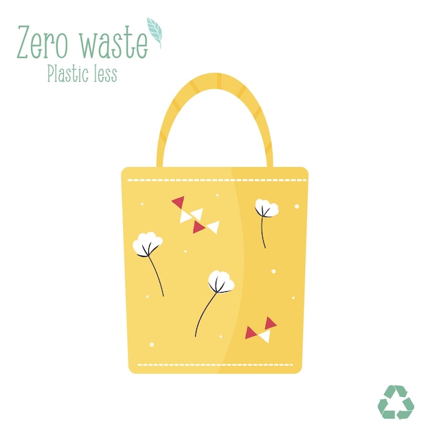 Zero waste wooden canvas bag for eco shopping