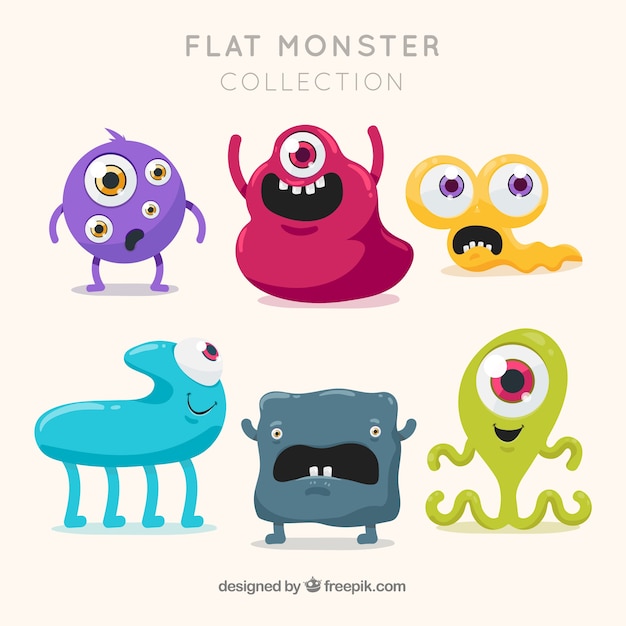 Zes monsterfiguren