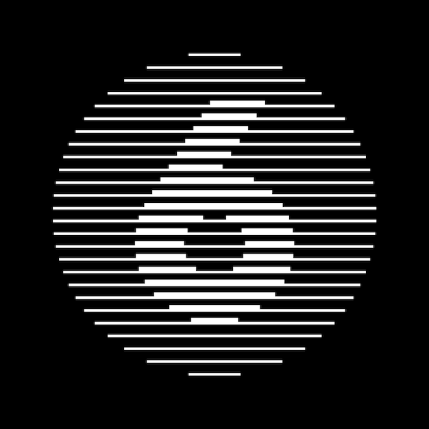 Zes nummer ronde lijn abstract optische illusie streep halftone symbool icoon