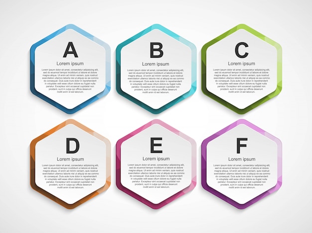 Zeshoek opties infographics sjabloon.