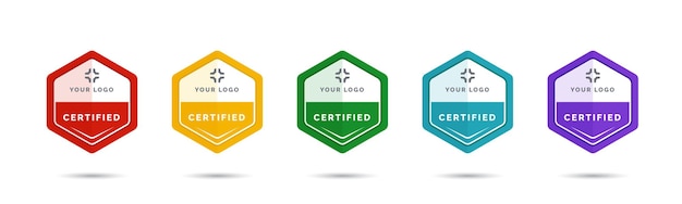 Zeshoekige badge-certificering om te bepalen op basis van criteria voor zakelijke bedrijven