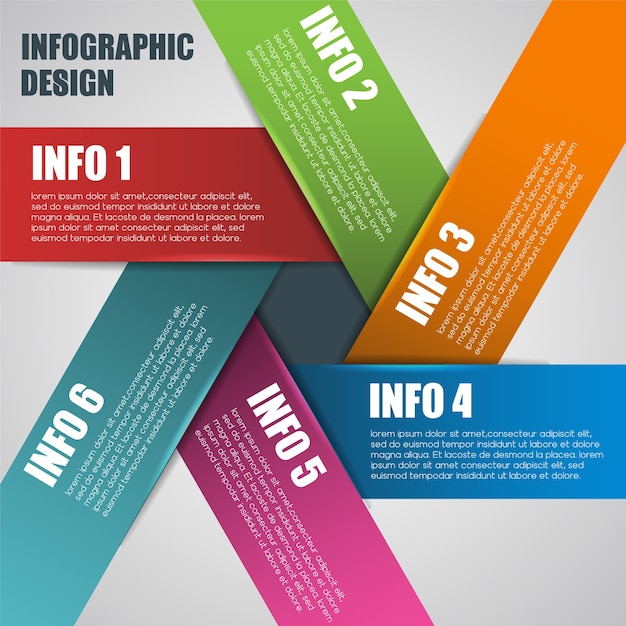 Zeshoekige infographic ontwerpsjabloon