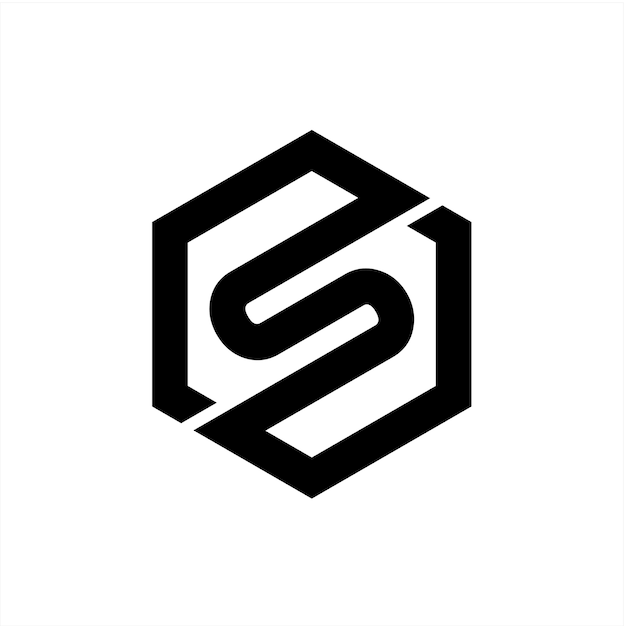 Zeshoekige Letter S logo pictogram