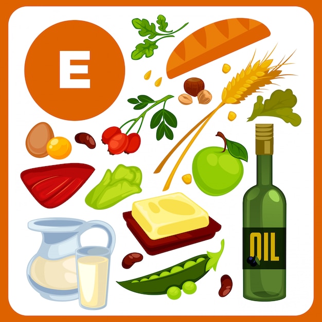Zet eten met vitamine e.
