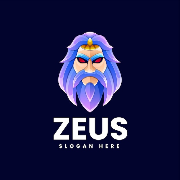 Vettore logo di design zeus colorato