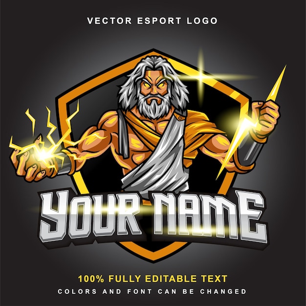 Zeus eSport Logo With Editable Text