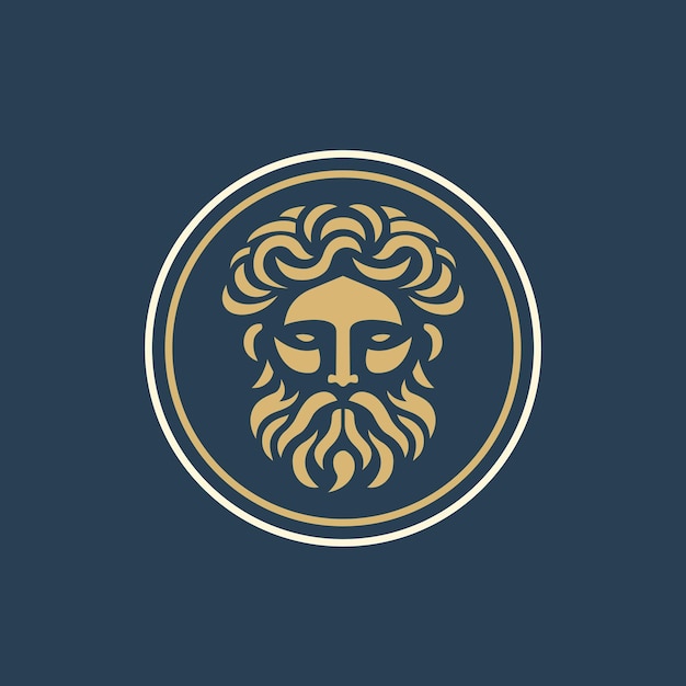 Вектор Греческий бог зевс современный элегантный логотип