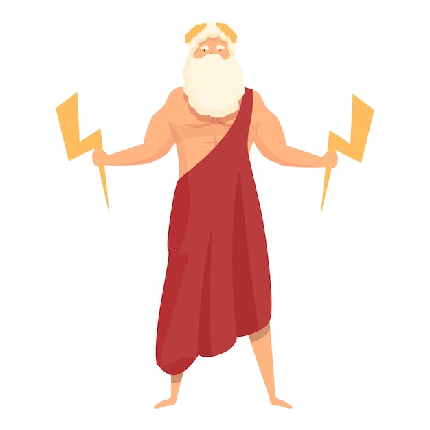 Zeus icona vettore cartone animato dio greco antica grecia