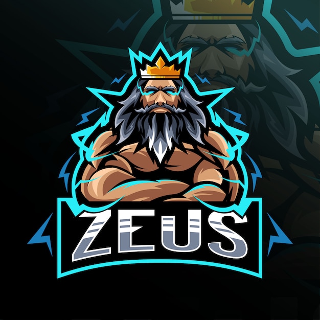 Vettore zeus logo mascotte design esport