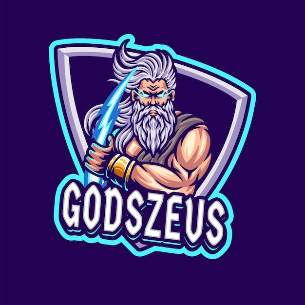 Vettore modello logo mascotte zeus