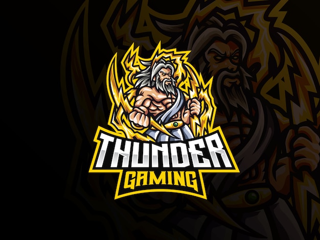 Zeus mascot sport logo design