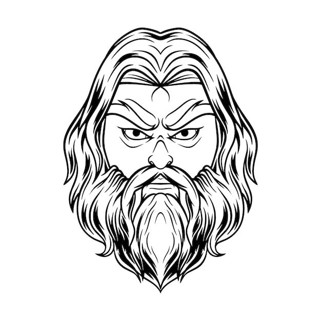 Zeus mascotte logo ontwerp illustratie