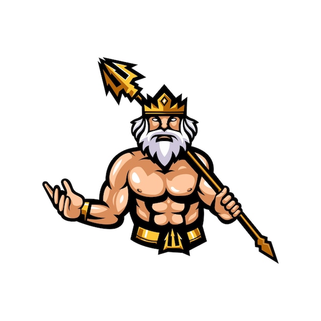 Zeus mascotte logo ontwerp illustratie