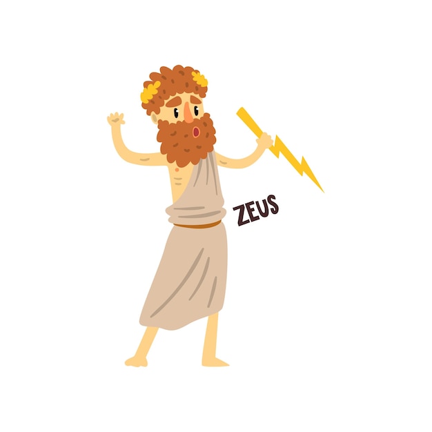 Zeus supreme Greek God ancient Greece mythology character character vector Illustration isolated on a white background