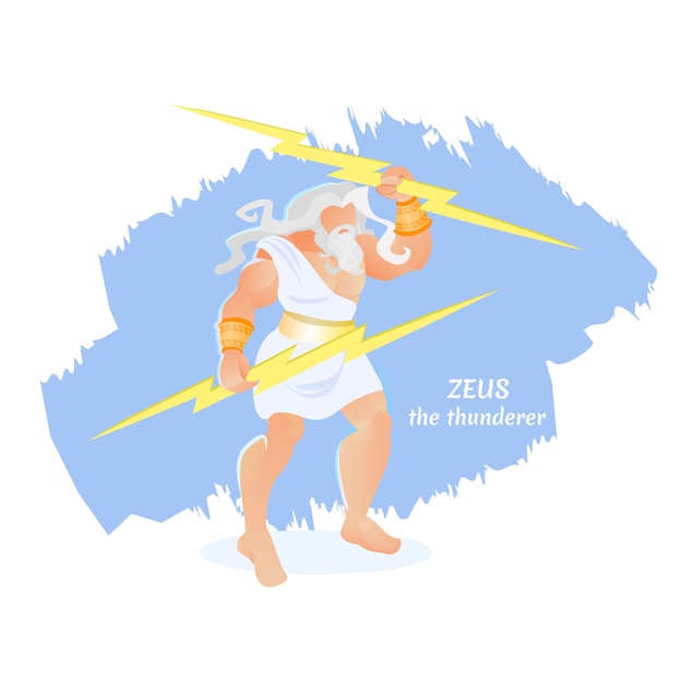 Zeus thunderer atleta barbuto divinità olympus