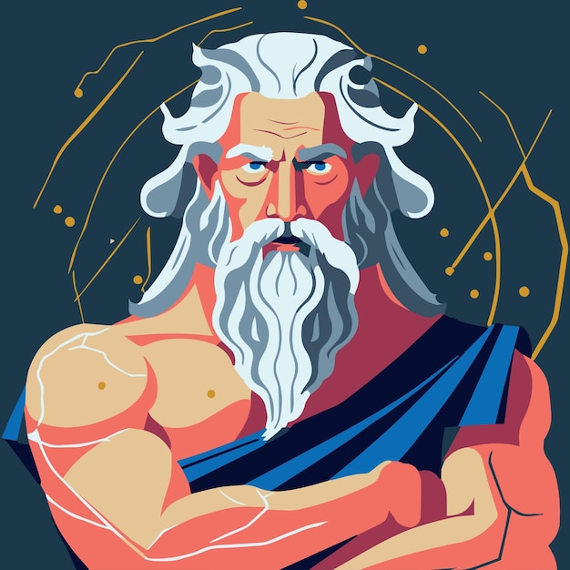 Векторное искусство Зевса бога греческой мифологии