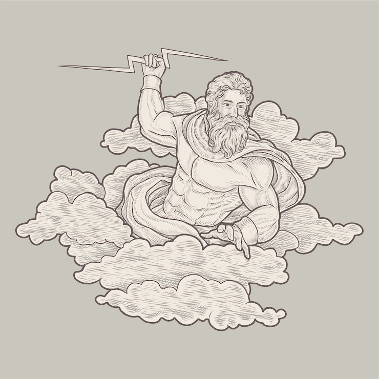 Vector zeus vintage illustration