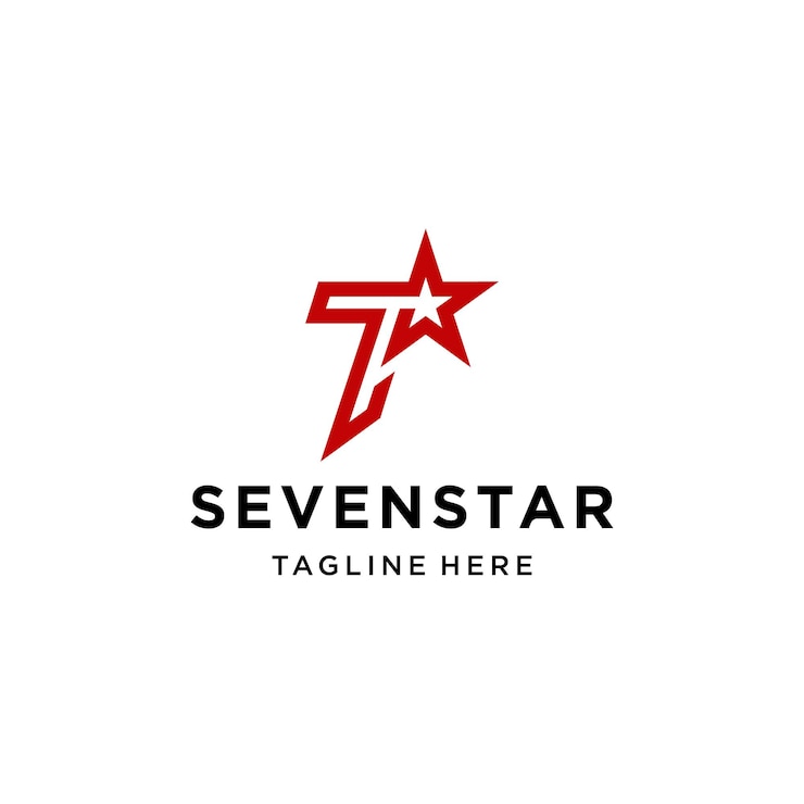 Zeven sterren logo ontwerp inspiratie