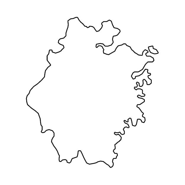 Zhejiang province map administrative divisions of China Vector illustration