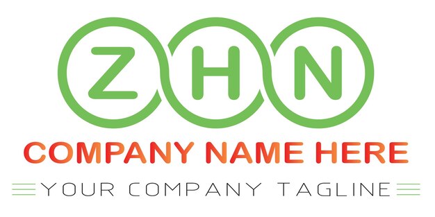 Vector zhn letter logo design