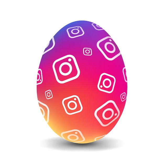 Zhytomyr, Ukraine - March 1, 2023 Insta color chicken egg for easter. Editorial illustration