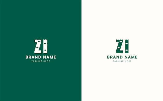 zi letters vector logo design
