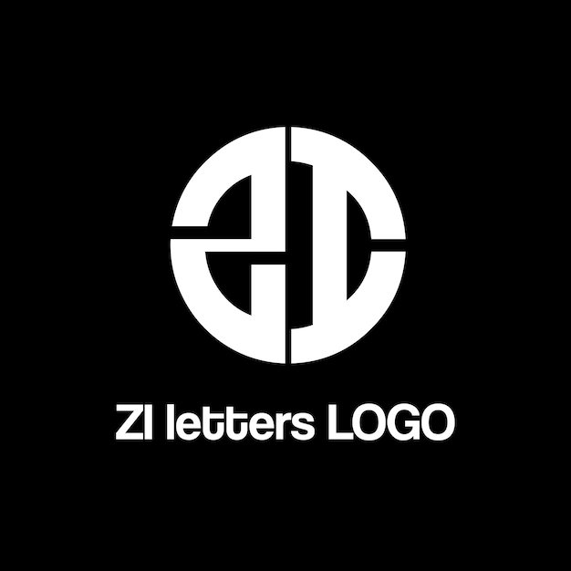 ZI letters vector logo ontwerp